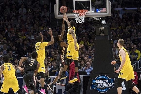 Zavier Simpson (3), Muhammad-Ali Abdur-Rahkman (12), Charles Matthews (1), and Moritz Wagner (13)