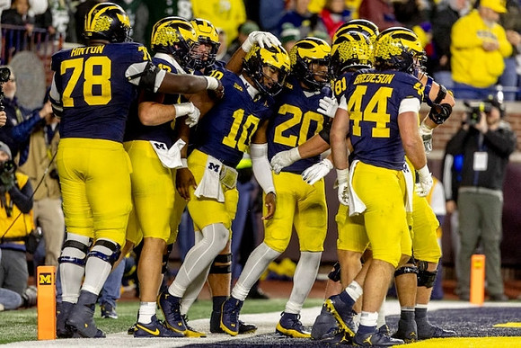 Myles Hinton (78), Alex Orji (10), Kalel Mullings (20), Max Bredeson (44), and Peyton O'Leary (81)