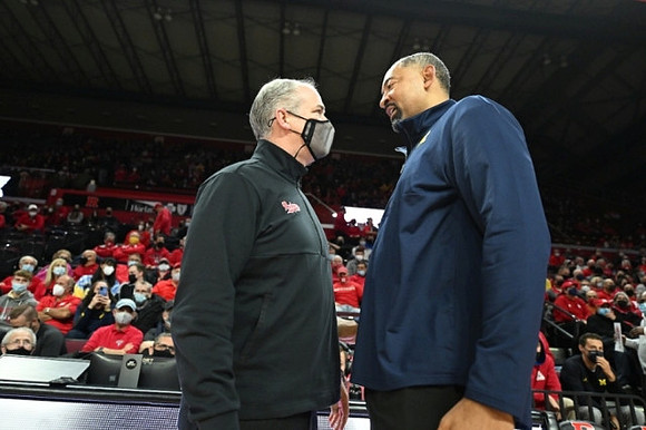 Rutgers Head Coach Steve Pikiell and Juwan Howard