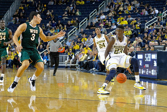 Aubrey Dawkins (24) and Caris LeVert (23)