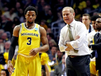 Moritz Wagner (13) and John Beilein
