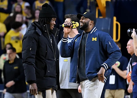 Bryce Underwood and Sherrone Moore