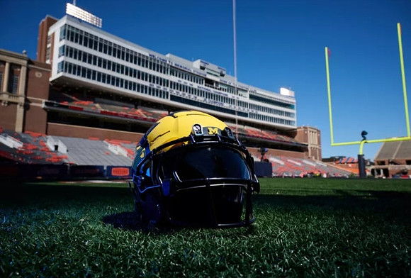 Michigan Helmet and Memorial Stadium