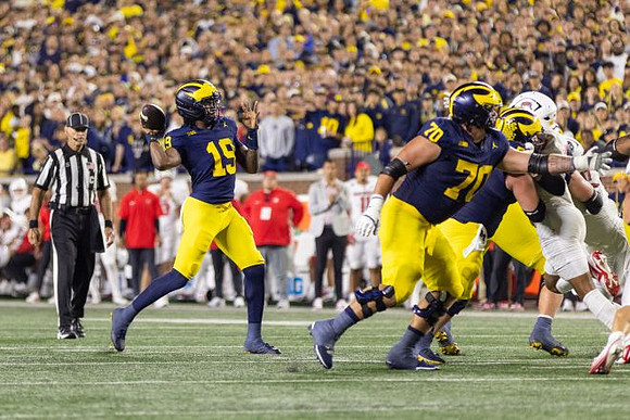 Bryce Underwood (19) and Brady Norton (70)