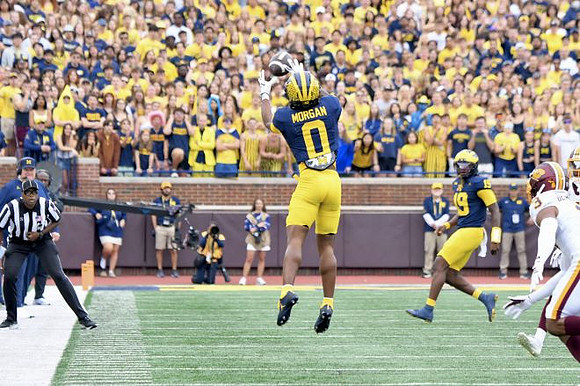 Bryce Underwood (19) and Kendrick Bell (10)