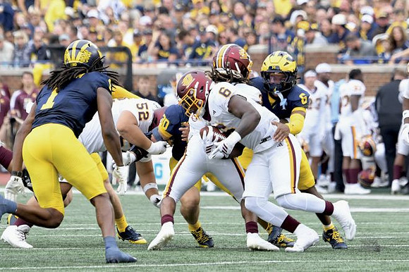 Jaishawn Barham (1), Jyaire Hill (20), and Brandyn Hillman (6)