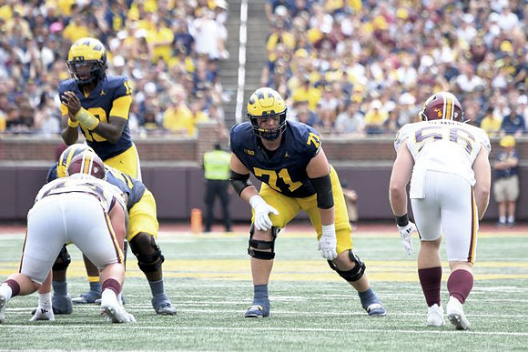 Bryce Underwood (19) and Evan Link (71)