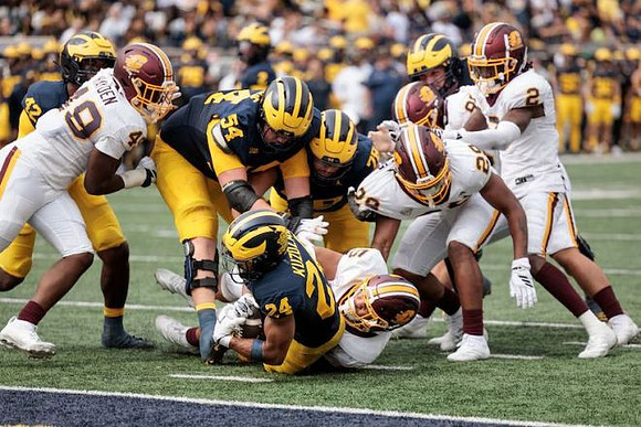 Jalen Hoffman (42), Bryson Kuzdzal (24), Andrew Sprague (54), and Lawrence Hattar (78)