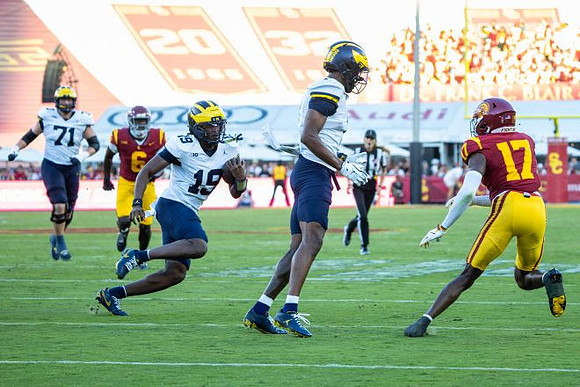 Evan Link (71) and Bryce Underwood (19)