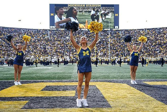 Michigan Cheerleaders and Michigan Band