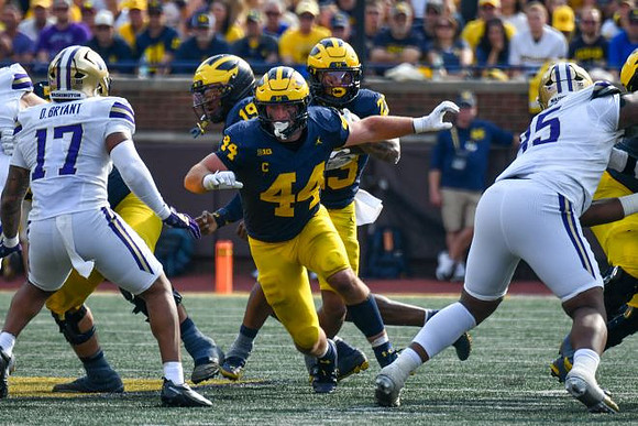Bryce Underwood (19), Max Bredeson (44), and Jordan Marshall (23)