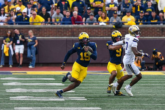 Bryce Underwood (19) and Channing Goodwin (9)
