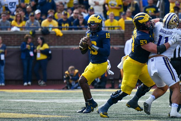 Bryce Underwood (19) and Jake Guarnera (53)