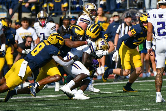 Derrick Moore (8), Jaishawn Barham (1), Jimmy Rolder (30), and Cole Sullivan (23)