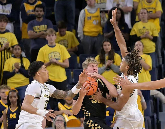 Yaxel Lendeborg (23) and Trey McKenney (1)