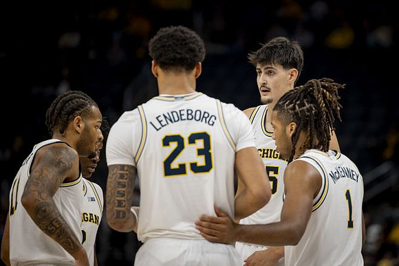 Roddy Gayle Jr. (11), L.J. Cason (2), Yaxel Lendeborg (23), Aday Mara (15), and Trey McKenney (1)