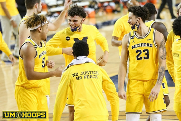 Terrance Williams II (5), Adrien Nunez (0), and Brandon Johns Jr. (23)