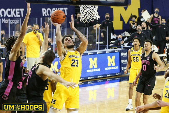 Brandon Johns Jr. (23), Eli Brooks (55), and Franz Wagner (21)