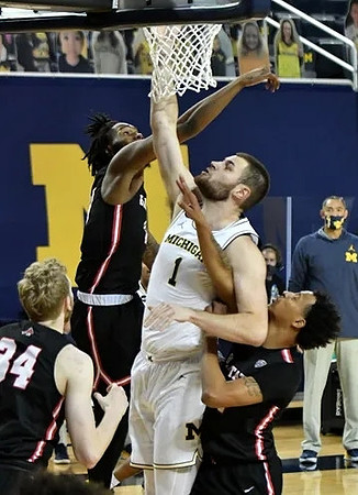 Hunter Dickinson (1) and Juwan Howard