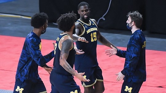 Jace Howard (25), Isaiah Livers (2), Chaundee Brown Jr. (15), and Luke Wilson (32)