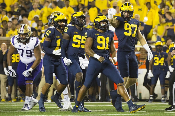 Josh Ross (12), David Ojabo (55), Taylor Upshaw (91), and Aidan Hutchinson (97)