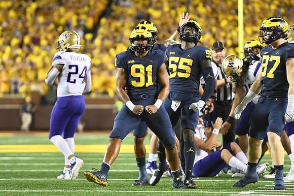 Taylor Upshaw (91), David Ojabo (55), and Aidan Hutchinson (97)