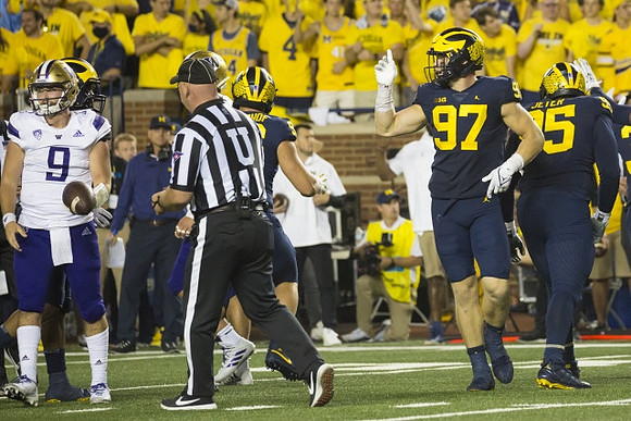 Julius Welschof (96), Aidan Hutchinson (97), and Donovan Jeter (95)