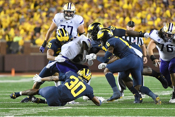 Junior Colson (25), Daxton Hill (30), R.J. Moten (6), and Christopher Hinton (15)