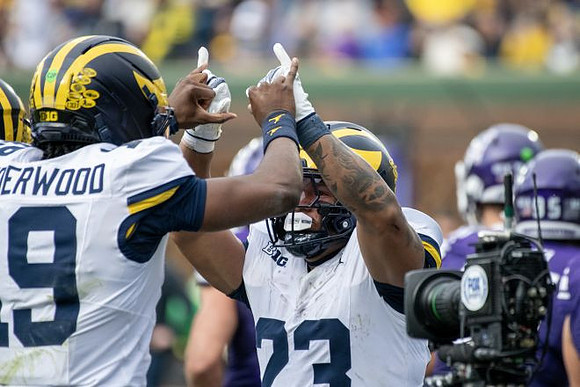 Bryce Underwood (19) and Jordan Marshall (23)