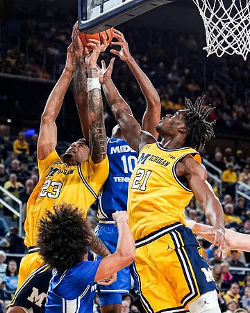 Yaxel Lendeborg (23) and Morez Johnson Jr. (21)