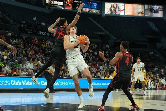 Will Tschetter (42) and Yaxel Lendeborg (23)