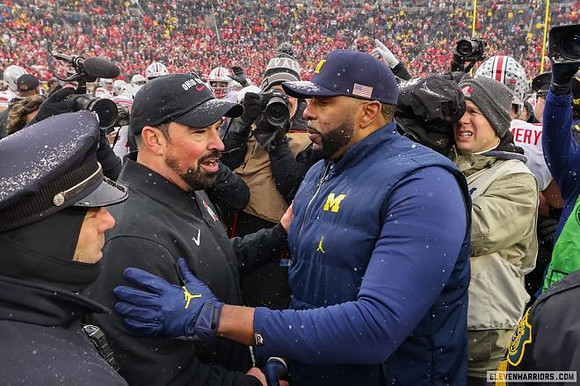Ohio State Head Coach Ryan Day and Sherrone Moore