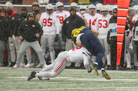 Ohio State Head Coach Ryan Day and Deakon Tonielli (88)