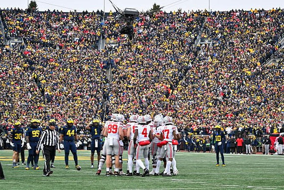 Jimmy Rolder (30), Trey Pierce (95), Damon Payne (44), Jaishawn Barham (1), and Zeke Berry (10)