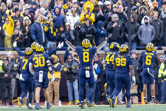 TJ Metcalf (7), Jimmy Rolder (30), Derrick Moore (8), Damon Payne (44), Trey Pierce (95), and Brandyn Hillman (6)