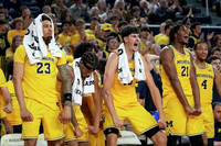 Yaxel Lendeborg (23), Roddy Gayle Jr. (11), Aday Mara (15), Morez Johnson Jr. (21), and Nimari Burnett (4)