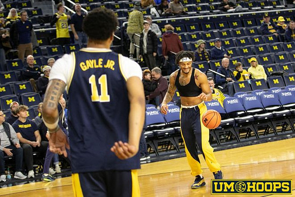 Yaxel Lendeborg (23) and Roddy Gayle Jr. (11)