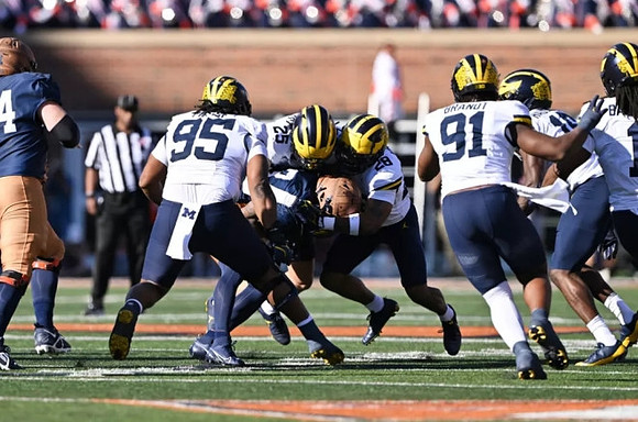Trey Pierce (95), Mason Curtis (25), Quinten Johnson (28), and Cameron Brandt (91)
