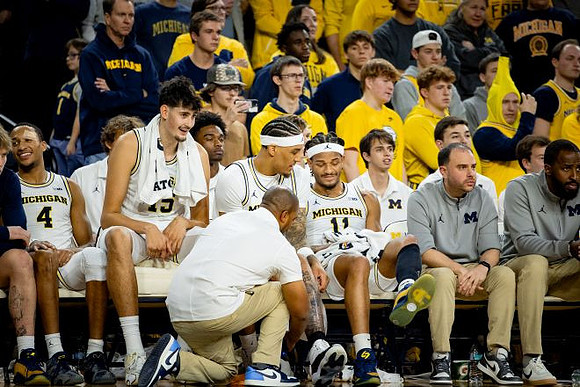 Nimari Burnett (4), Aday Mara (15), Yaxel Lendeborg (23), and Roddy Gayle Jr. (11)