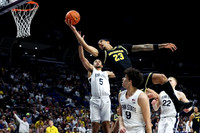 Dusty May, Yaxel Lendeborg (23), and Nimari Burnett (4)