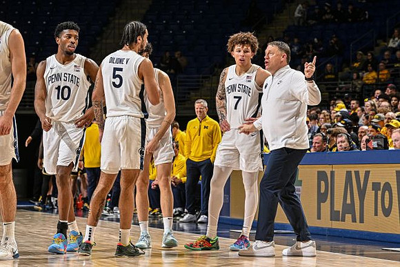 Dusty May and Penn State Head Coach Mike Rhoades