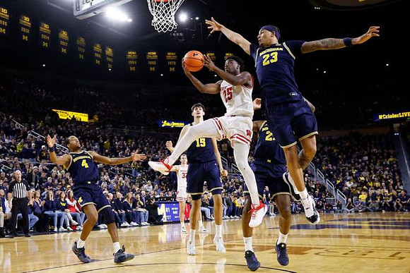 Nimari Burnett (4), Aday Mara (15), Morez Johnson Jr. (21), and Yaxel Lendeborg (23)