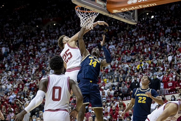 Moussa Diabate (14) and Caleb Houstan (22)