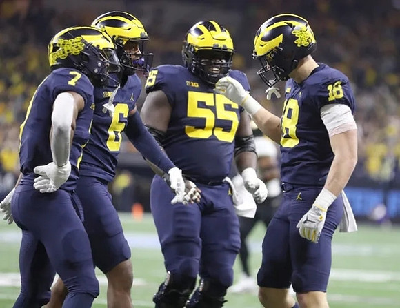 Donovan Edwards (7), Cornelius Johnson (6), Olusegun Oluwatimi (55), and Colston Loveland (18)