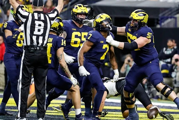 Ronnie Bell (8), Roman Wilson (14), Zak Zinter (65), Donovan Edwards (7), and Karsen Barnhart (52)