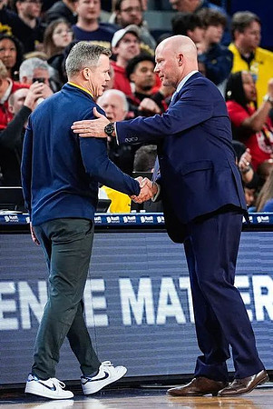 Dusty May and Maryland Head Coach Kevin Willard