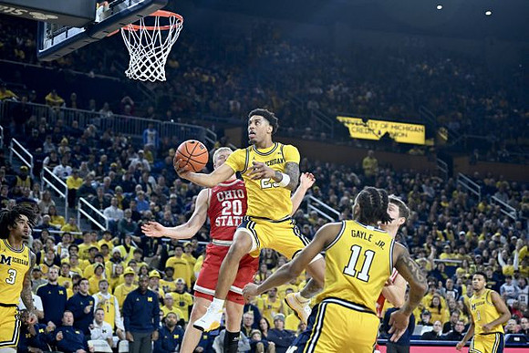 Elliot Cadeau (3), Yaxel Lendeborg (23), Roddy Gayle Jr. (11), and Trey McKenney (1)