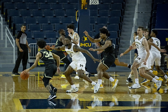 Chaundee Brown Jr. (15), Brandon Johns Jr. (23), Franz Wagner (21), and Zeb Jackson (3)