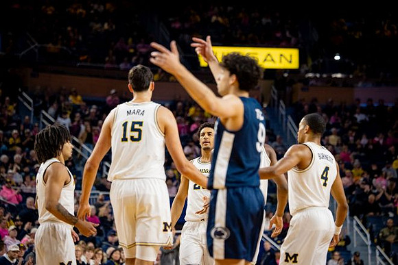 Elliot Cadeau (3), Aday Mara (15), Yaxel Lendeborg (23), and Nimari Burnett (4)