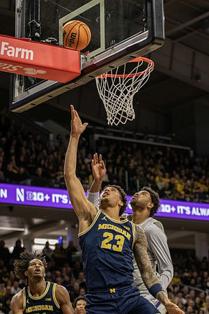 Morez Johnson Jr. (21) and Yaxel Lendeborg (23)